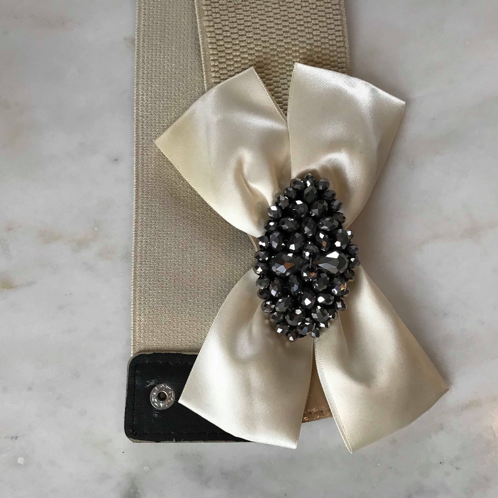 Bow Jewel Detail Waist Belt Accessory
